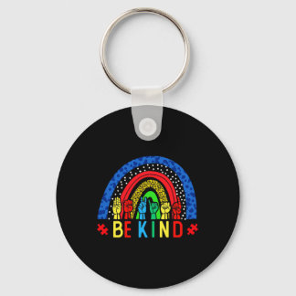 Be Kind Hand Sign Language Puzzle Autism Awareness Key Ring
