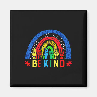 Be Kind Hand Sign Language Puzzle Autism Awareness Magnet