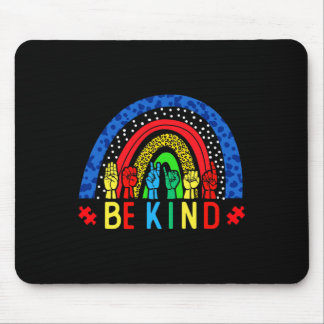 Be Kind Hand Sign Language Puzzle Autism Awareness Mouse Mat