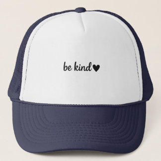 Be Kind Handwritten Quote with Heart – Minimalist  Trucker Hat