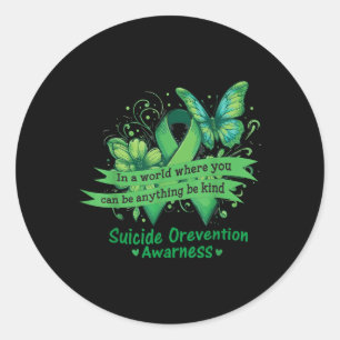 Be Kind Happy Suicide Prevention Awareness Support Classic Round Sticker