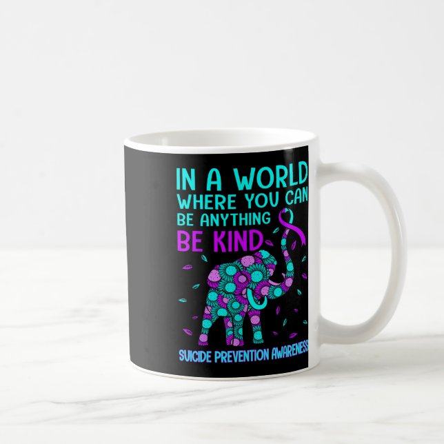 Be Kind Happy Suicide Prevention Awareness Support Coffee Mug (Right)