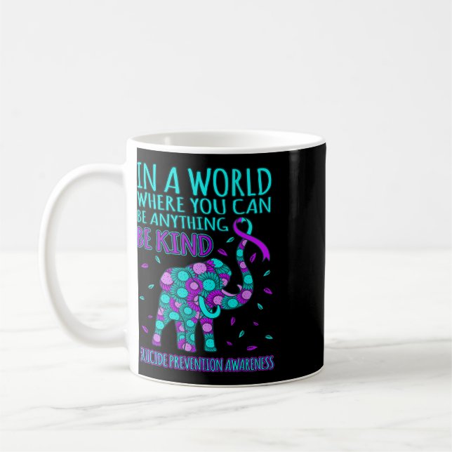 Be Kind Happy Suicide Prevention Awareness Support Coffee Mug (Left)