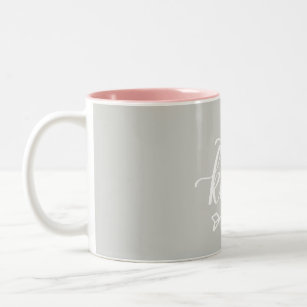 Be Kind Heart Arrow White Grey Pastel Pink Two-Tone Coffee Mug