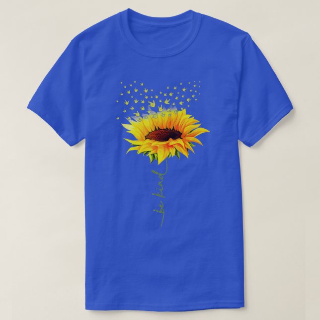 Be Kind Hippie Sunflower I Love You Deaf ASL Sign  T-Shirt (Design Front)