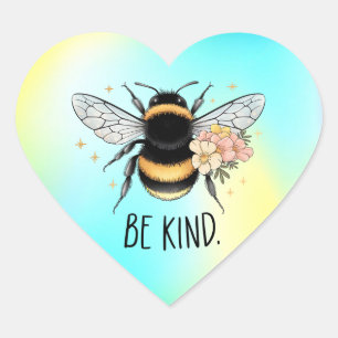 Be Kind Honey Bee Clipart-57650 Heart Sticker