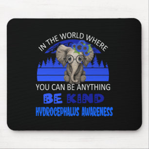 Be Kind Hydrocephalus Awareness Elephant Retro Bac Mouse Mat