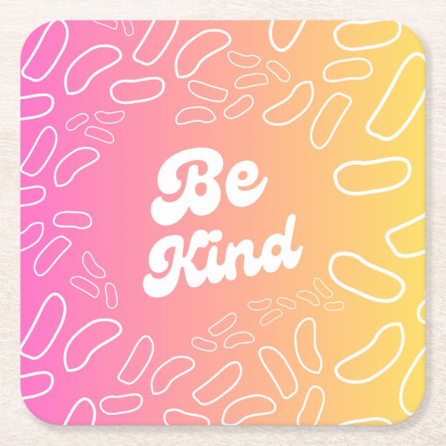 Be Kind Inspiration Square Paper Coaster (Front)