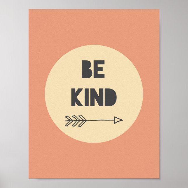 Be Kind Inspirational Art - Nursery Art Poster (Front)