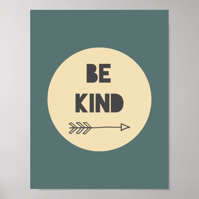 Be Kind Inspirational Art - Nursery Art Poster (Front)