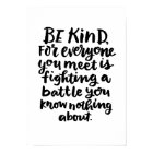Be Kind Inspirational Art Quote in Black and White
