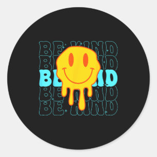 Be kind inspirational blue ribbon world down classic round sticker