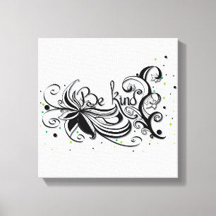 BE KIND! Inspirational calligraphy quote Canvas Print