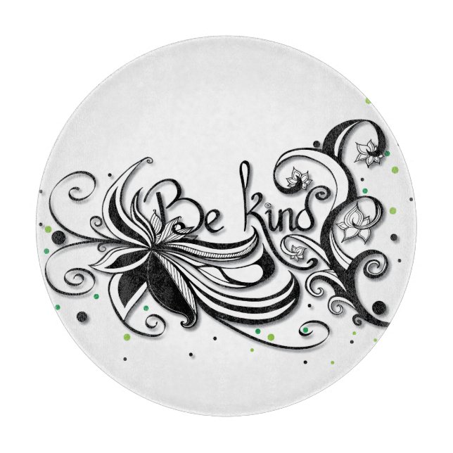 BE KIND! Inspirational calligraphy quote Cutting Board (Front)