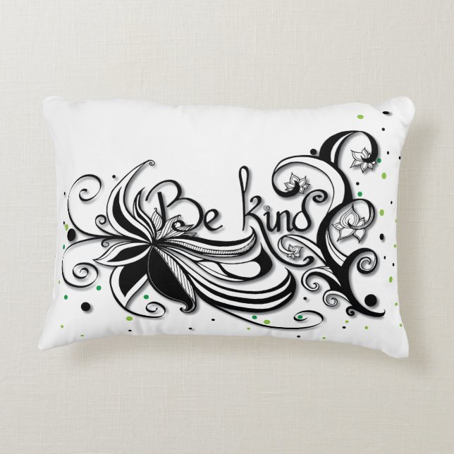 BE KIND! Inspirational calligraphy quote Decorative Cushion (Back)