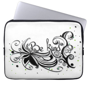 BE KIND! Inspirational calligraphy quote Laptop Sleeve