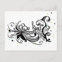 BE KIND! Inspirational calligraphy quote Postcard