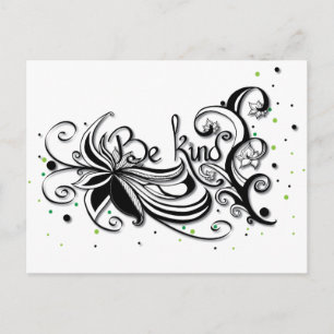 BE KIND! Inspirational calligraphy quote Postcard