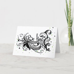 BE KIND! Inspirational calligraphy quote Thank You Card