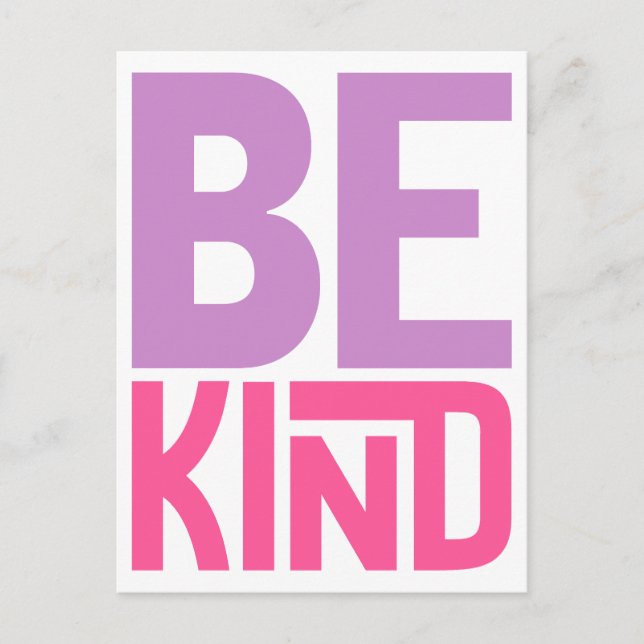 Be Kind Inspirational Quote Postcard (Front)