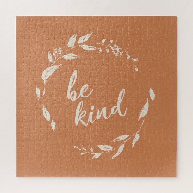 Be Kind Inspirational Quote Terracotta Wreath Jigsaw Puzzle (Vertical)