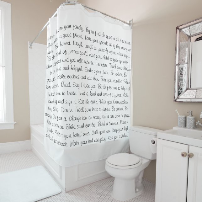 Be Kind Inspirational Sayings Shower Curtain (In Situ)