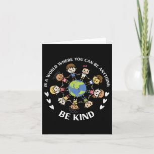 Be Kind Kids Earth Anti Bullying Unity Day Orange Card