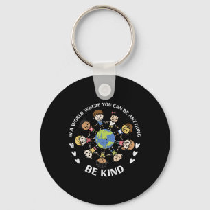 Be Kind Kids Earth Anti Bullying Unity Day Orange  Key Ring