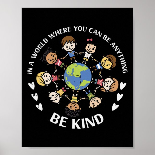 Be Kind Kids Earth Anti Bullying Unity Day Orange  Poster (Front)