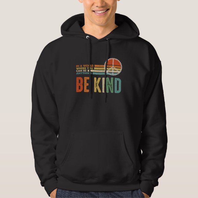 Be Kind Kindness Autism Peace Sign Tie Dye Spread  Hoodie (Front)