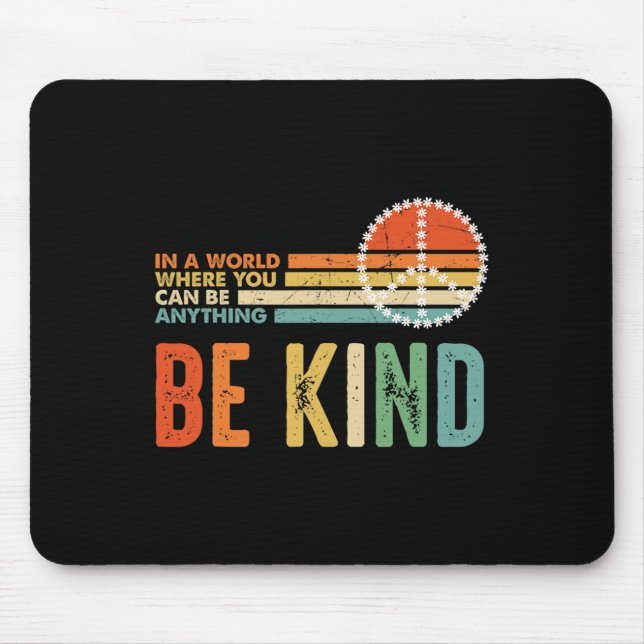 Be Kind Kindness Autism Peace Sign Tie Dye Spread  Mouse Mat (Front)