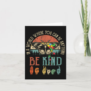 Be Kind Kindness For Women Autism Awareness Card