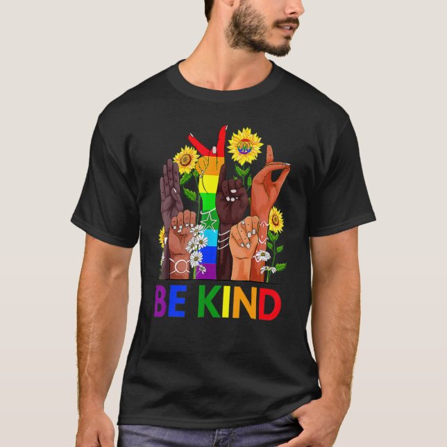Be Kind Lgbt Human Equality Rights Lgbtq+ Black Af T-Shirt (Front)