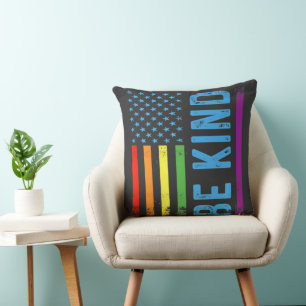 Be Kind Lgbt Lgbtq Gay Pride Rainbow Cushion