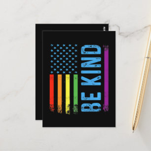 Be Kind Lgbt Lgbtq Gay Pride Rainbow Postcard