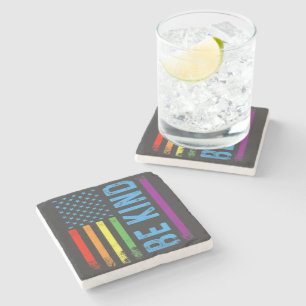 Be Kind Lgbt Lgbtq Gay Pride Rainbow Stone Coaster