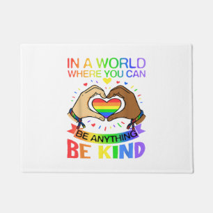 Be Kind LGBT Pride Rainbow Equality Awareness Tee Doormat