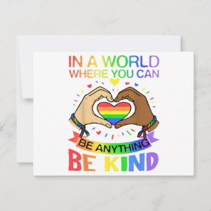Be Kind LGBT Pride Rainbow Equality Awareness Tee Holiday Card
