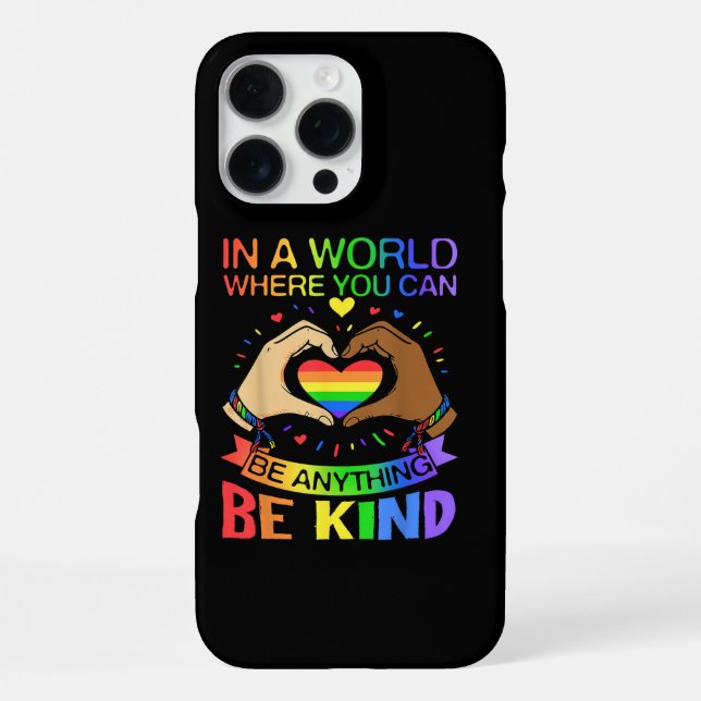 Be Kind LGBT Pride Rainbow Equality Awareness Tee iPhone Case (Back)