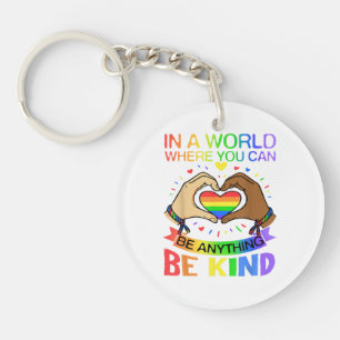 Be Kind LGBT Pride Rainbow Equality Awareness Tee Key Ring