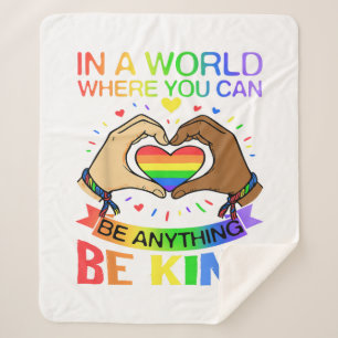 Be Kind LGBT Pride Rainbow Equality Awareness Tee Sherpa Blanket