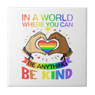 Be Kind LGBT Pride Rainbow Equality Awareness Tee Tile
