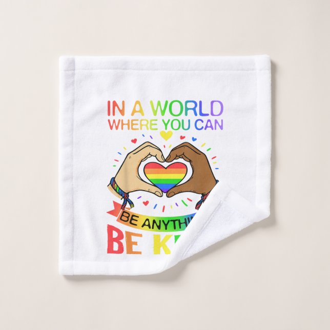Be Kind LGBT Pride Rainbow Equality Awareness Tee Wash Cloth (Wash Cloth)