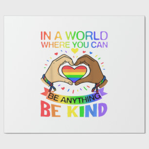 Be Kind LGBT Pride Rainbow Equality Awareness Tee Wrapping Paper
