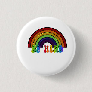 Be Kind LGBTQ Rainbow Positivity 3 Cm Round Badge