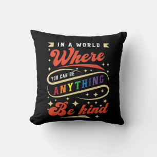 Be Kind LGBTQ Rainbow Pride Month Cushion