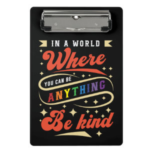 Be Kind LGBTQ Rainbow Pride Month Mini Clipboard
