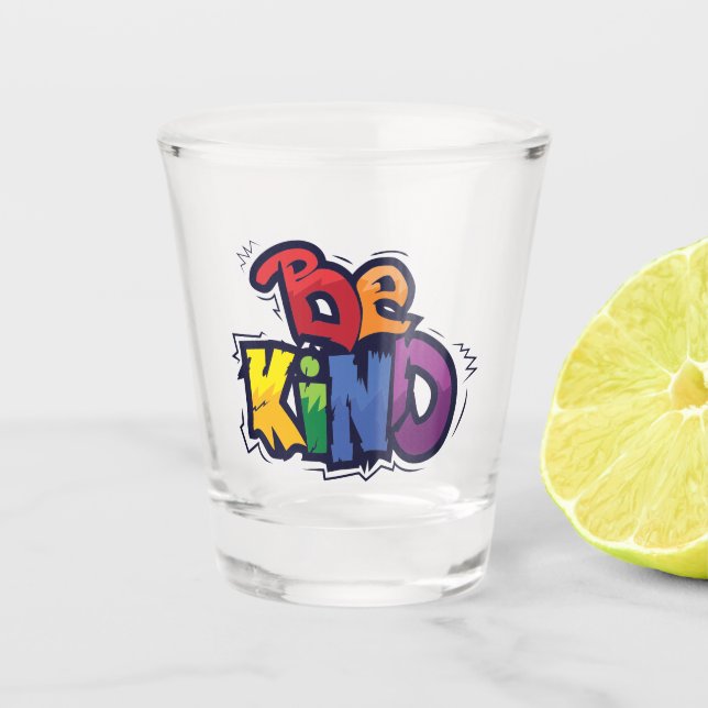 Be Kind | LGBTQ | Rainbow | Pride Month Shot Glass (Front)