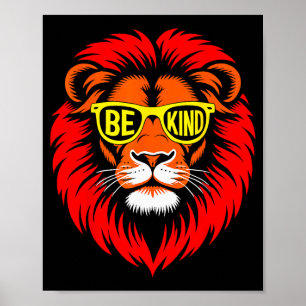 Be Kind Lion Inspirational Positive Kindness Motiv Poster