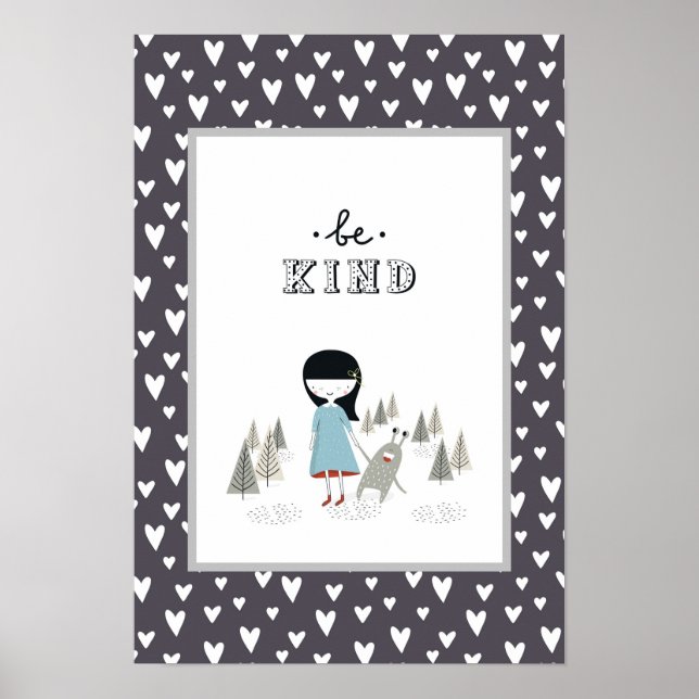 Be Kind Little Girl and Her Monster Nordic Poster (Front)